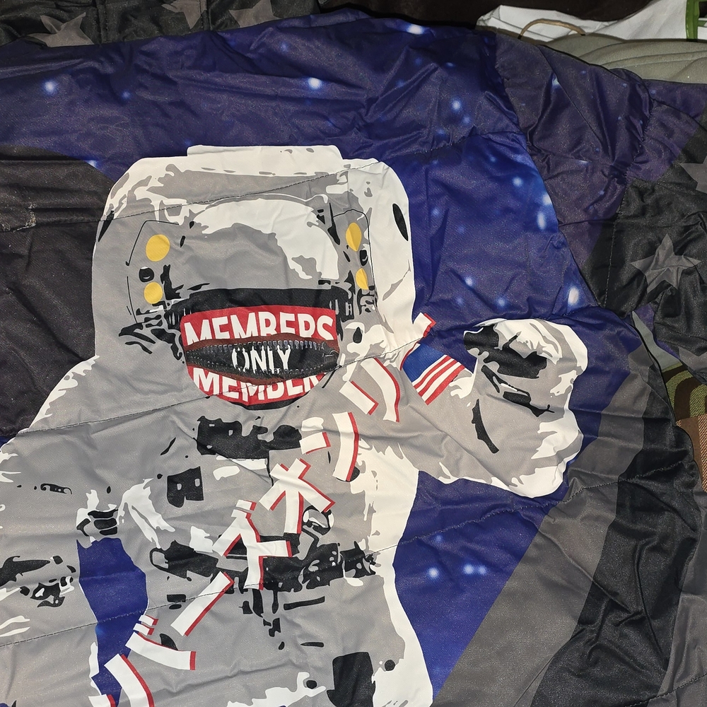 Blue and Gray Comforter with Space Exploration Theme